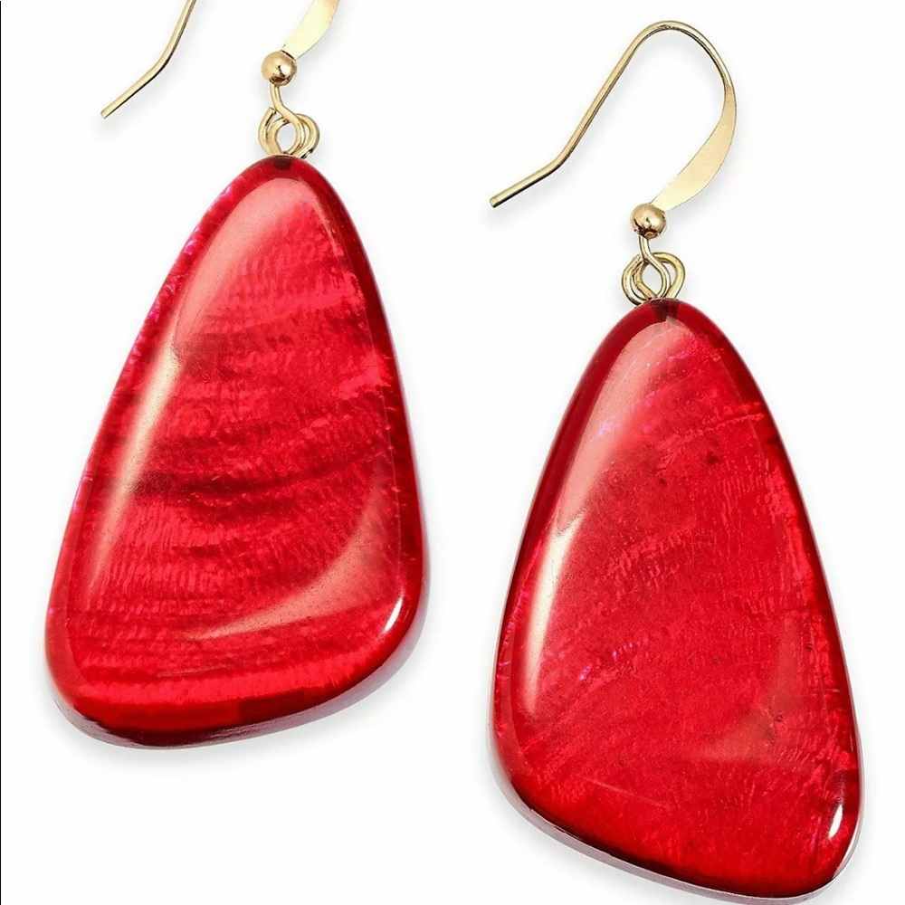 Style & Co Red Resin Drop Earrings